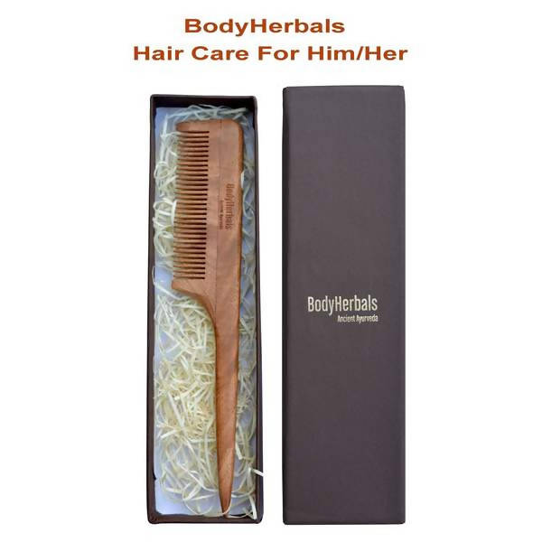 Bodyherbals Neem Wood Tail Comb Handle Dressing Comb | Grocsy