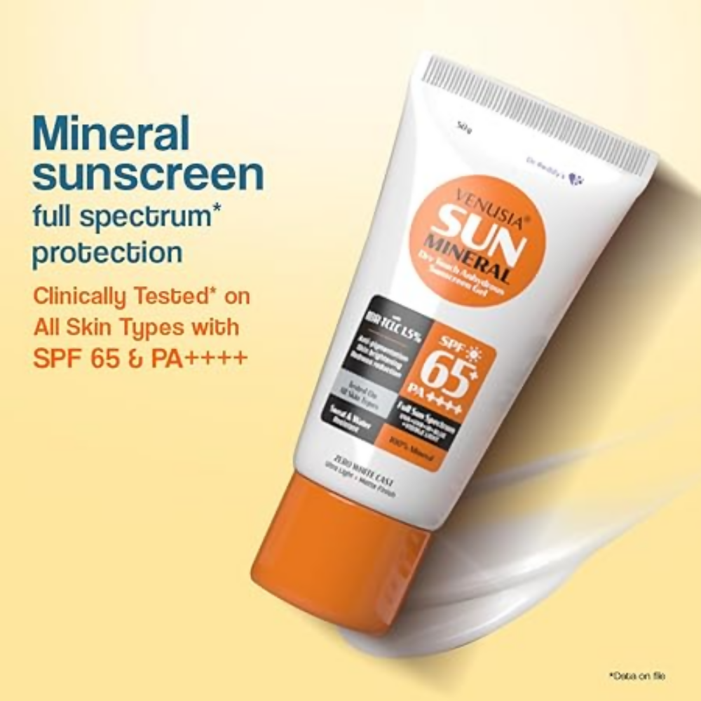 Dr. Reddy's Venusia Sun Mineral Sunscreen Gel SPF 65+ PA++++ | Grocsy