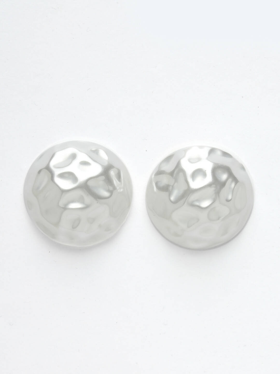 NVR Women's White Color Moon Stud Earrings | Grocsy