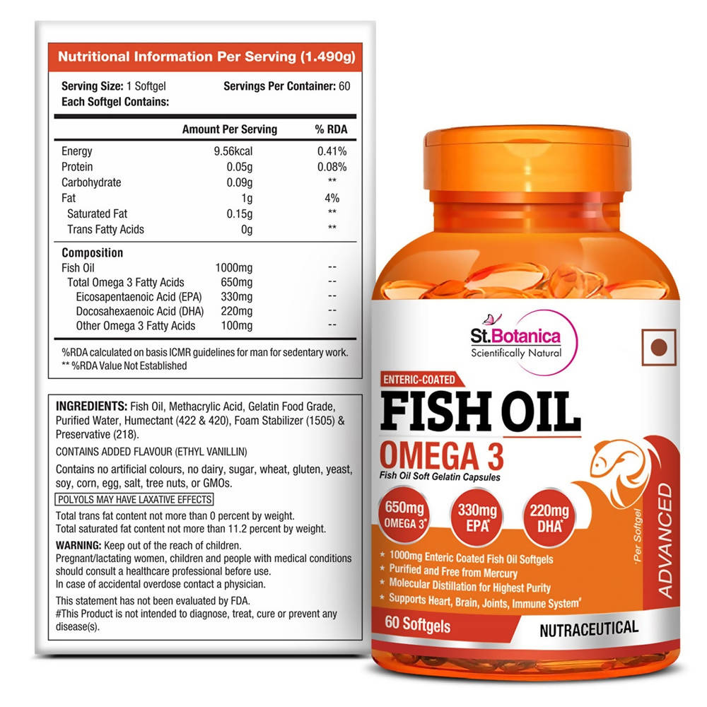 St.Botanica Fish Oil Omega 3 Capsules | Grocsy