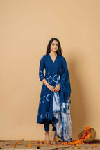 Joban Fashion Blue Tie & Dye Cotton Suit Set | Grocsy