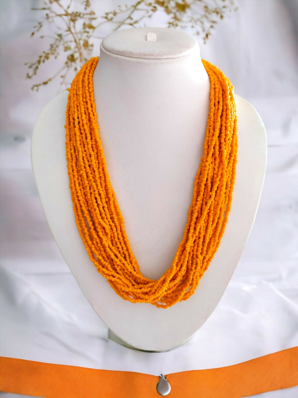 Inhanns Handmade Beaded Multilayer Necklace, 20 Layers - Yellow | Grocsy