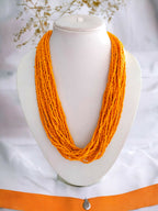 Inhanns Handmade Beaded Multilayer Necklace, 20 Layers - Yellow | Grocsy