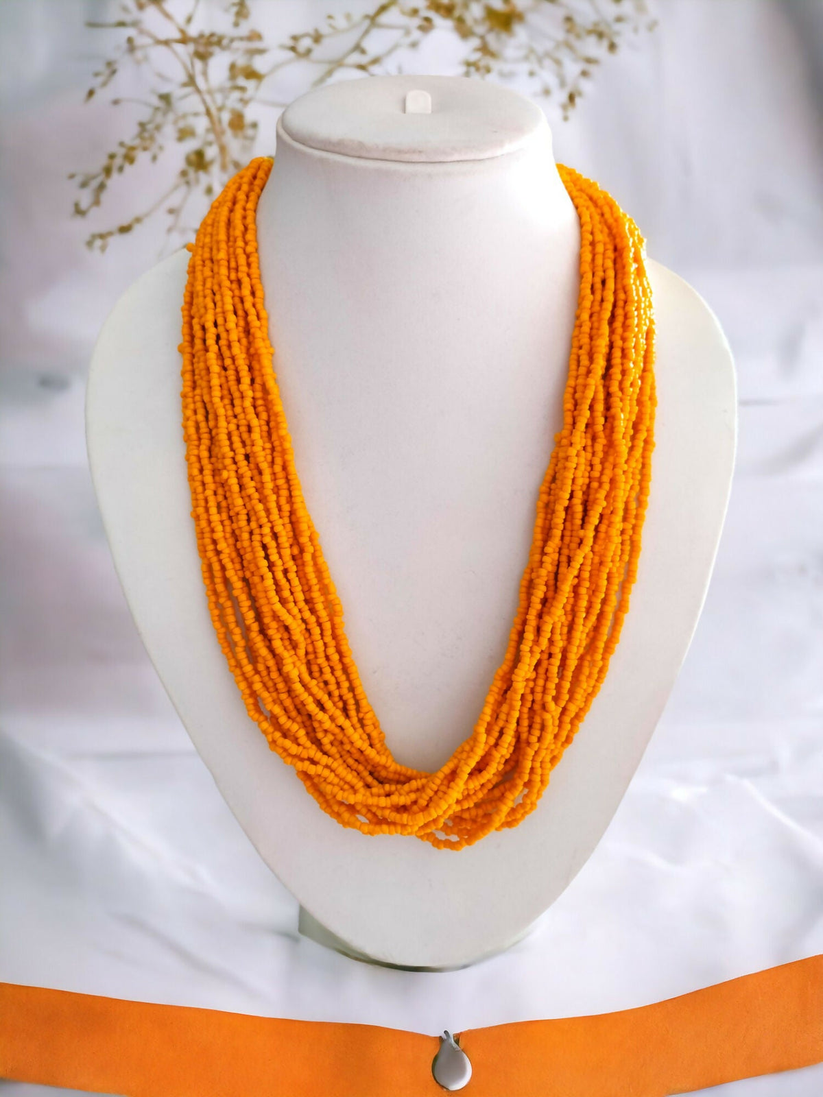 Inhanns Handmade Beaded Multilayer Necklace, 20 Layers - Yellow | Grocsy