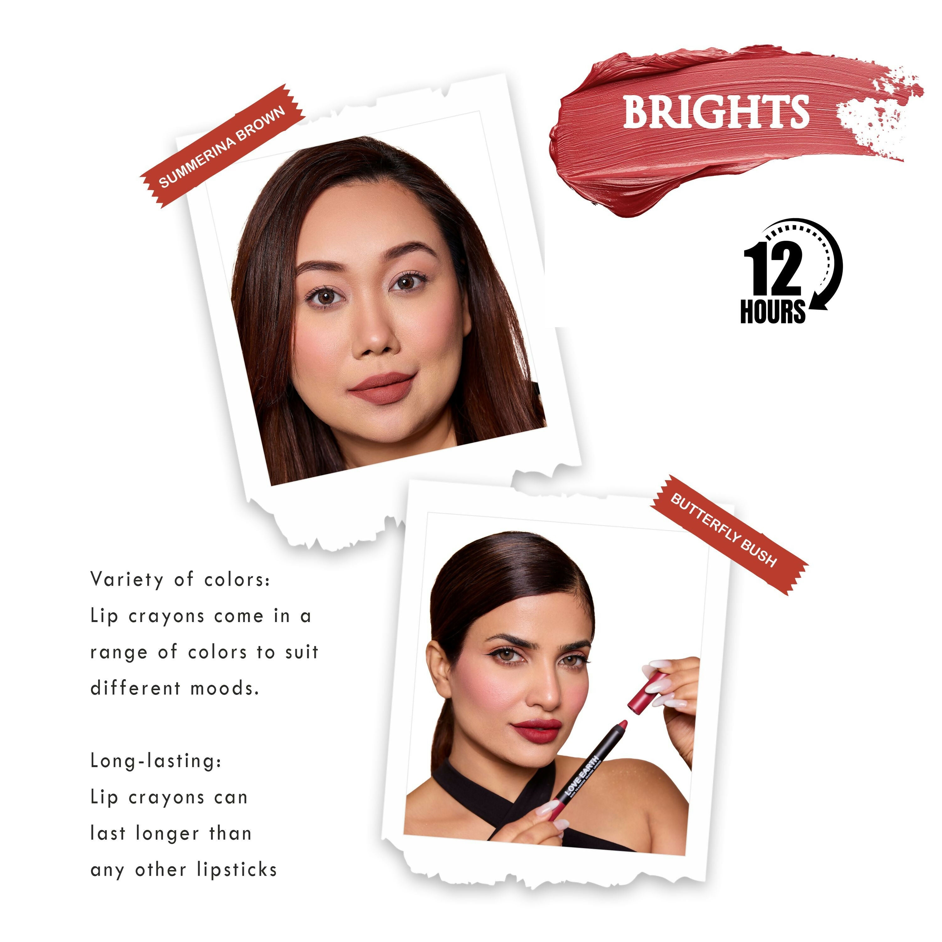 Love Earth Lip Crayon Non-Transfer Lipstick - Brights | Grocsy