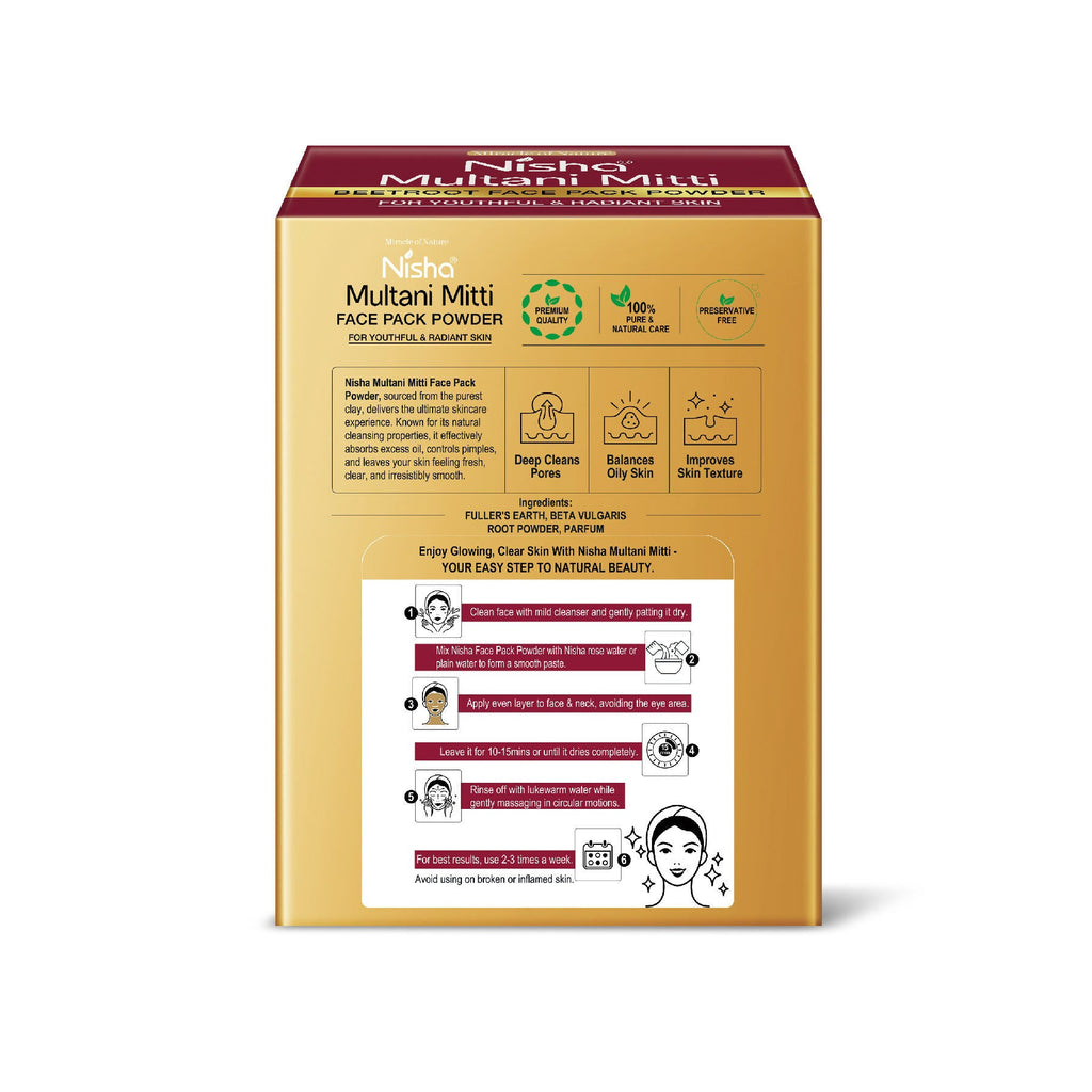 Nisha Beetroot Multani Mitti for Face |Skin Brightening Face Pack | Grocsy