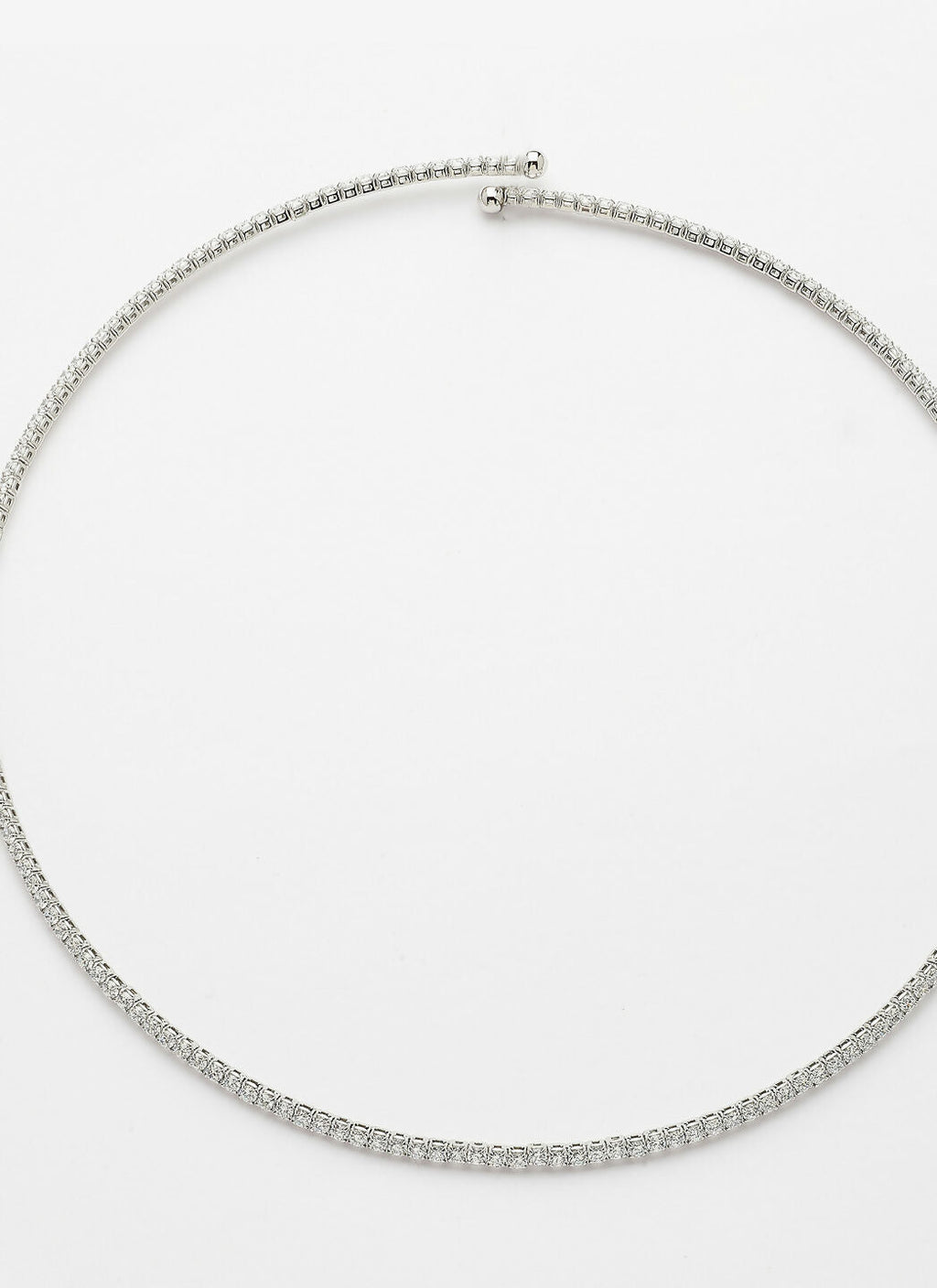 NVR Women's Silver-Toned CZ-Studded Choker Necklace | Grocsy