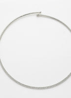 NVR Women's Silver-Toned CZ-Studded Choker Necklace | Grocsy