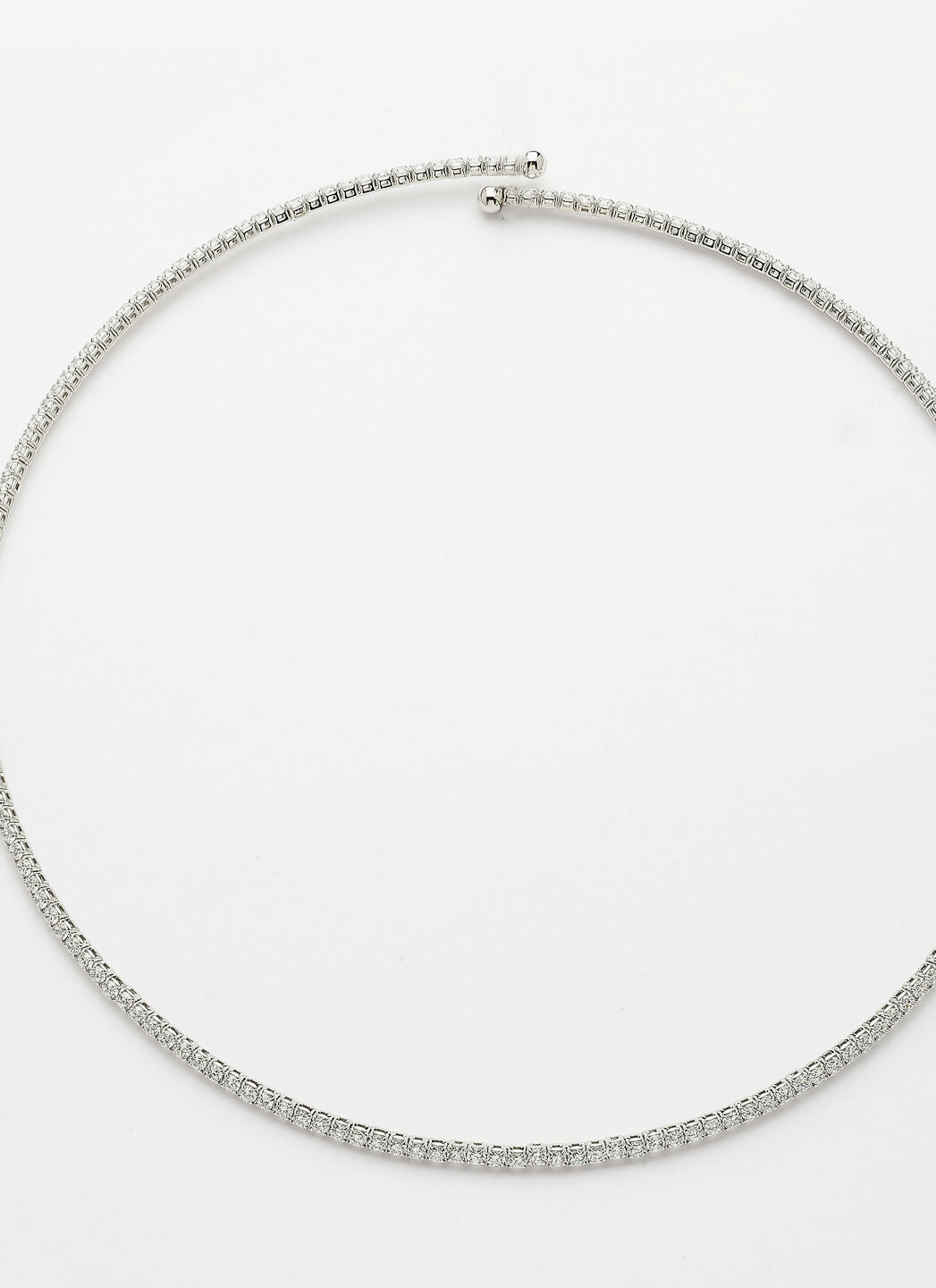 NVR Women's Silver-Toned CZ-Studded Choker Necklace | Grocsy