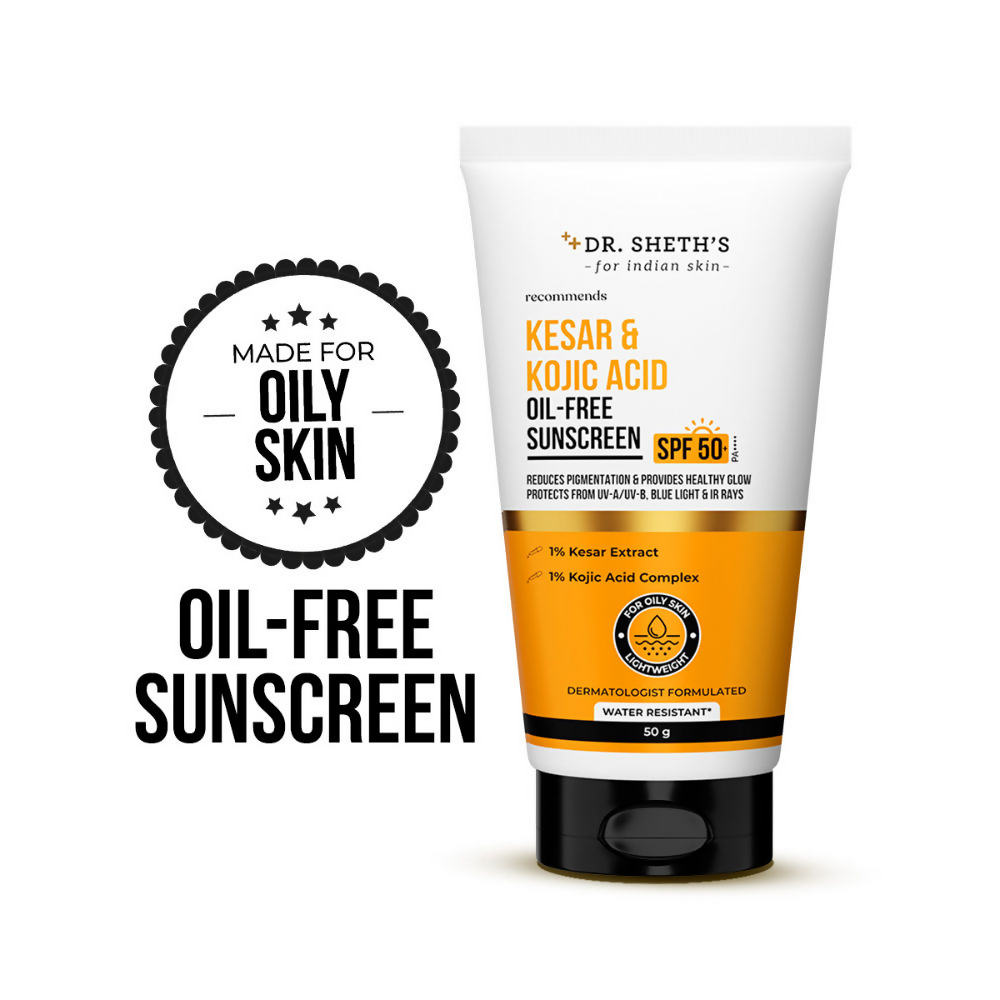 Dr. Sheth's Kesar & Kojic Acid Oil Free Sunscreen SPF 50+ PA++++ | Grocsy