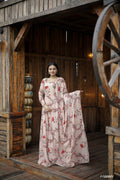Aayaa Designer Printed Georgette Full Flare Gown With Dupatta - Multi Color | Grocsy