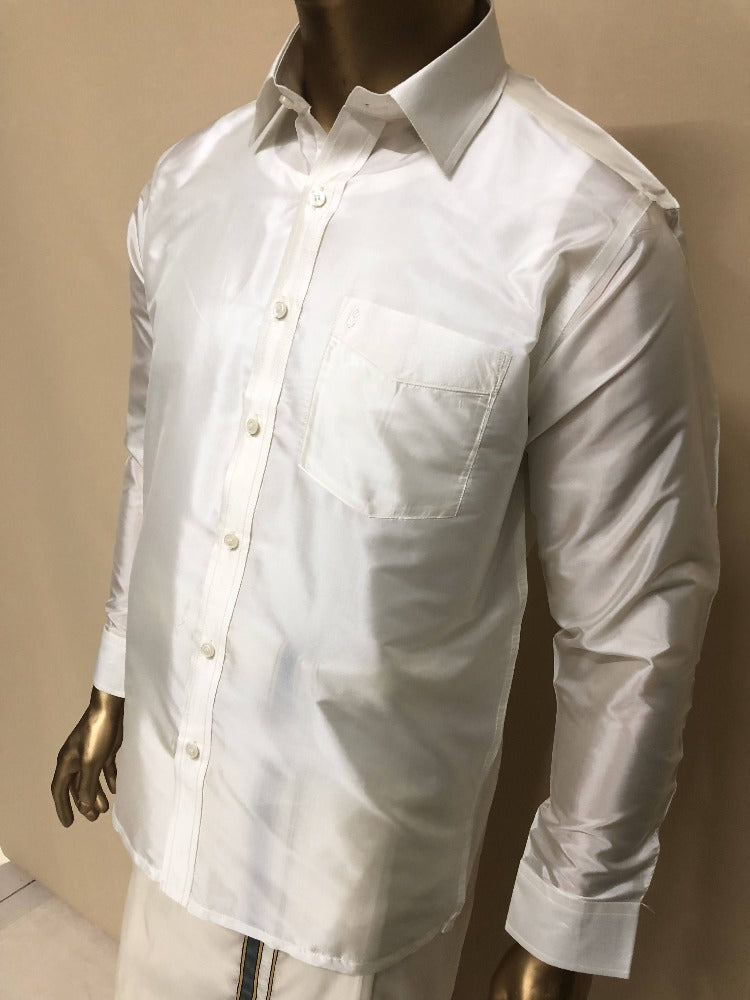 Rajavivaha Art Silk Cream Color Shirt | Grocsy