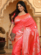 Shree Shyam Fashion Banarasi Silk Pink Saree | Grocsy