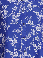 Janasya Royal Blue Panelled Rayon Blend Dress | Grocsy