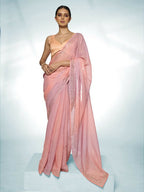 Pink Jimmy Choo Swarovski Designer Saree - Shezlin | Grocsy