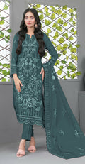 Anaita Blue Faux Georgette Semi Stitched Suit with Embroidery Sequence Work | Grocsy
