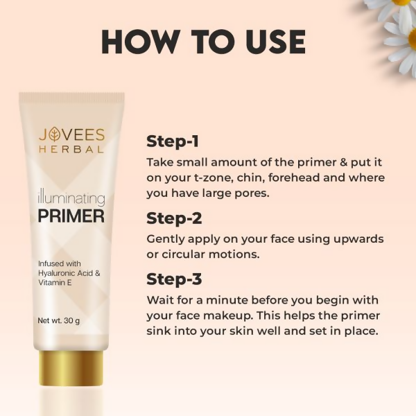 Jovees Illuminating Primer Infused with Hyaluronic Acid & Vitamin E | Grocsy