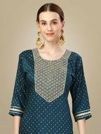 Jyoti Fashion Women's Morpich Silk Blend Embroidery & Sequence work Kurta with Trouser & Dupatta | Grocsy