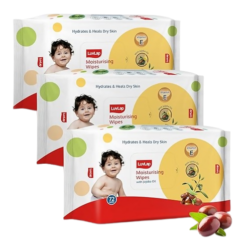LuvLap Moisturising Wet Wipes without Lid - Jojoba Oil | Grocsy