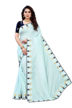 Vamika Sky Blue Dola Silk Embroidery Saree (GITIKA SKY BLUE) | Grocsy