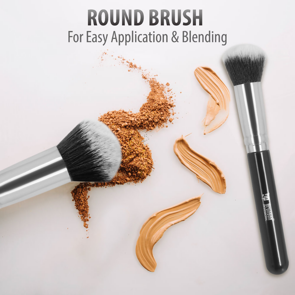Bronson Professional Foundation Brush for Liquid Cream Powder Makeup Blending Black | Grocsy