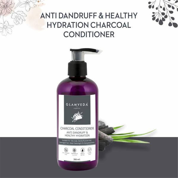 Glamveda Charcoal Conditioner Anti Dandruff & Healthy Hydration | Grocsy