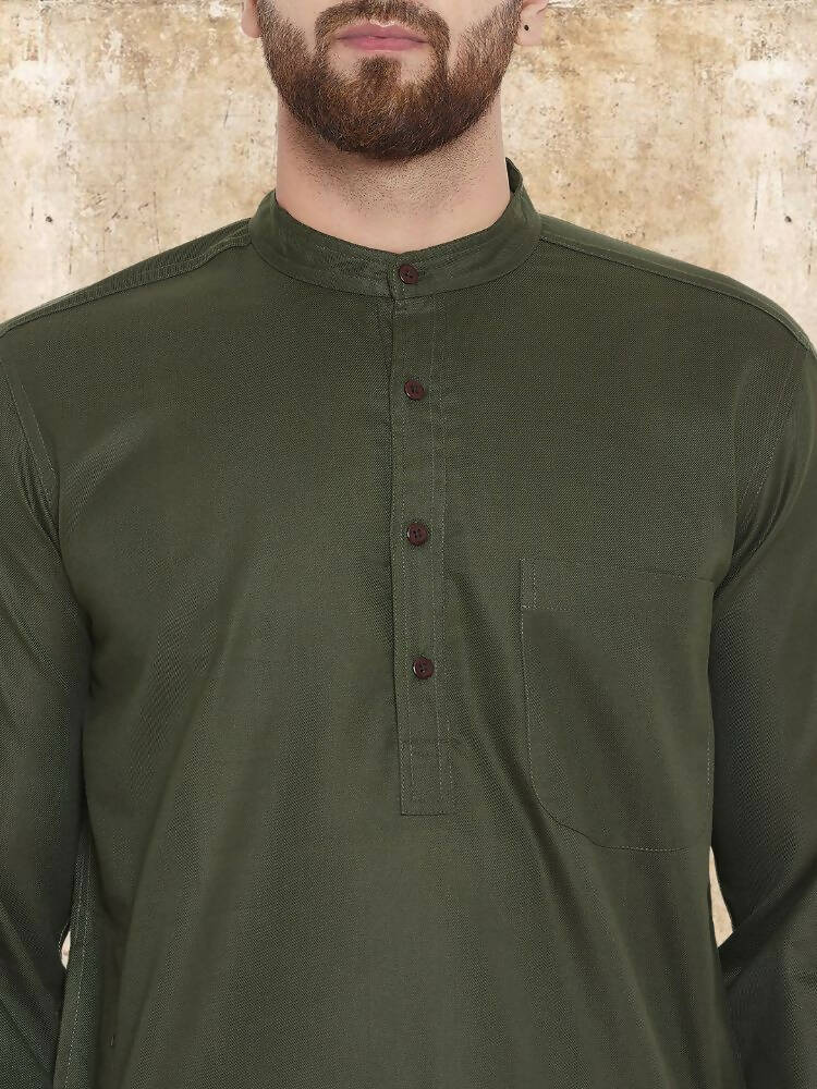 Even Apparels Pure Cotton Green Kurta - Green | Grocsy