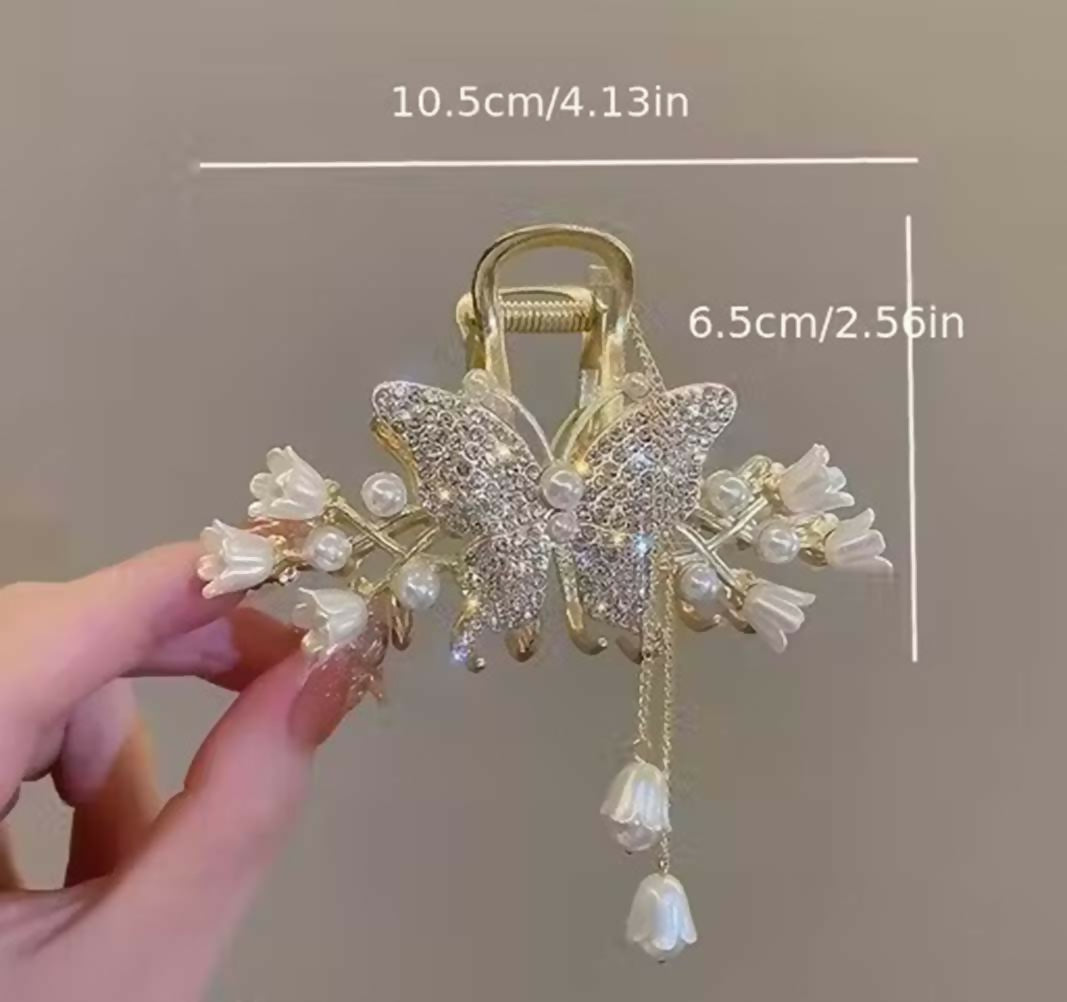 Joban Fashion White Metal Butterfly Metal Hair Claw Clip | Grocsy