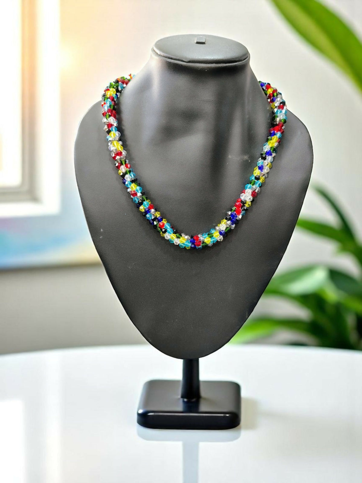 Inhanns Noor-E-Jalwa – Handmade Crystal Bead Necklace -Adjustable - Multi Colour Only Necklace | Grocsy