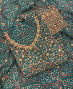 KC Teal Bandhani Printed Heavy Emrboidery Worked Sharara Suit Ethnic Wear | Grocsy