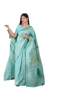 Vamika Weaving Banarasi Jacquard rama Kanjivaram Saree | Grocsy