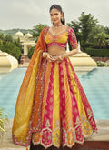 Vegaa Fashion Multi Color Silk Embroidered & Art Mirror Work Wedding Wear Lehenga Choli | Grocsy