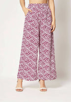 Pink Crepe Digital Printed Top With Matching Trouser - Shivani | Grocsy