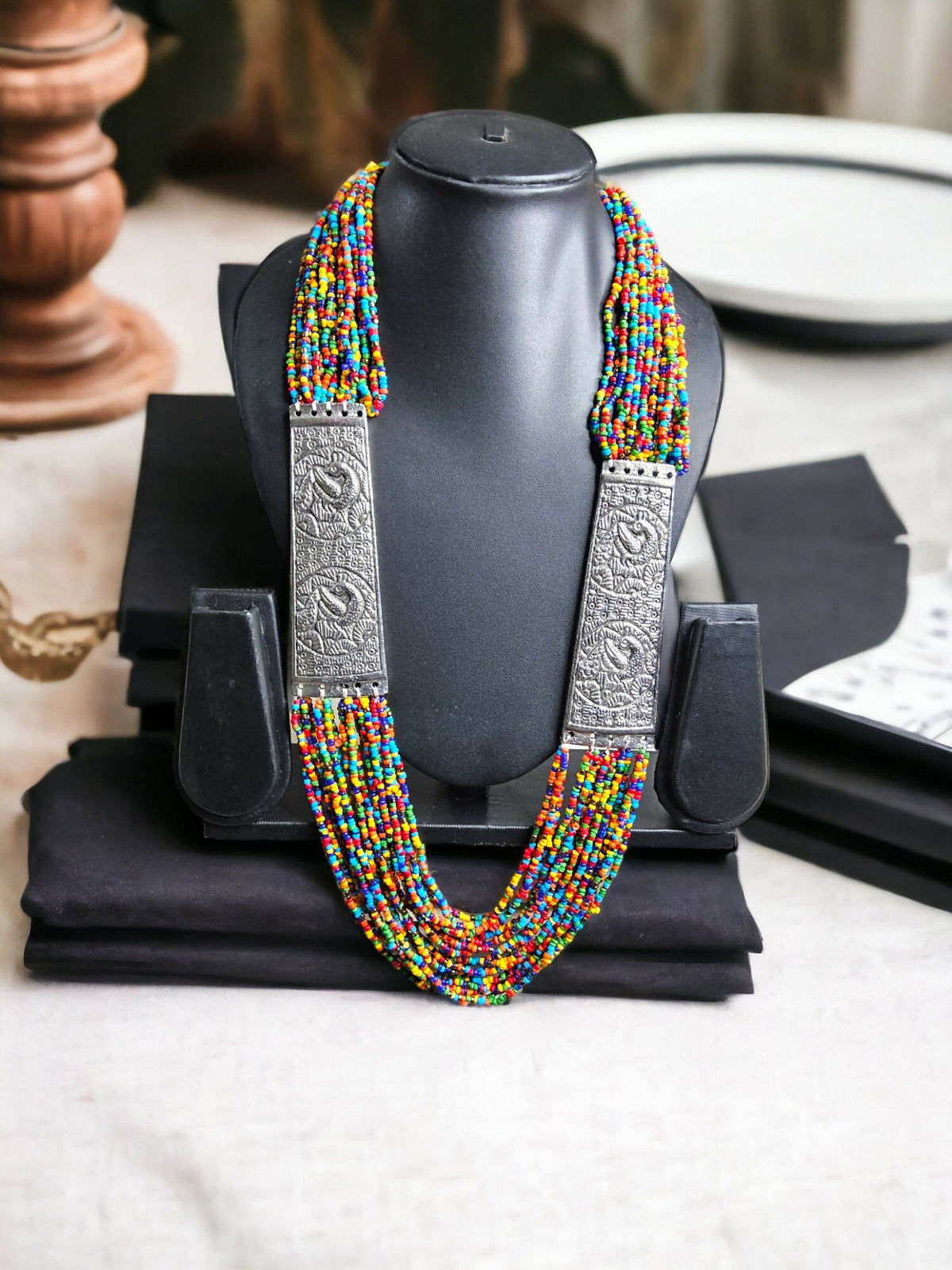 Inhanns Saree Shobha Statement Necklace - Multicolour Necklace | Grocsy