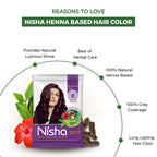 Nisha Henna Based Hair Colour for Women & Men Burgundy Red (Pack of 10) | Grocsy