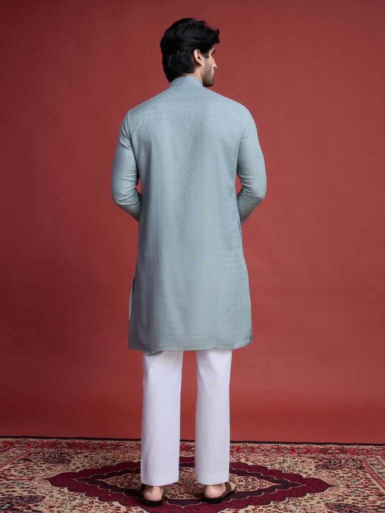 Vastranavya Exclusive Festival Wear Viscose Mirror Work on Self Weaving Kurta Only | Grocsy