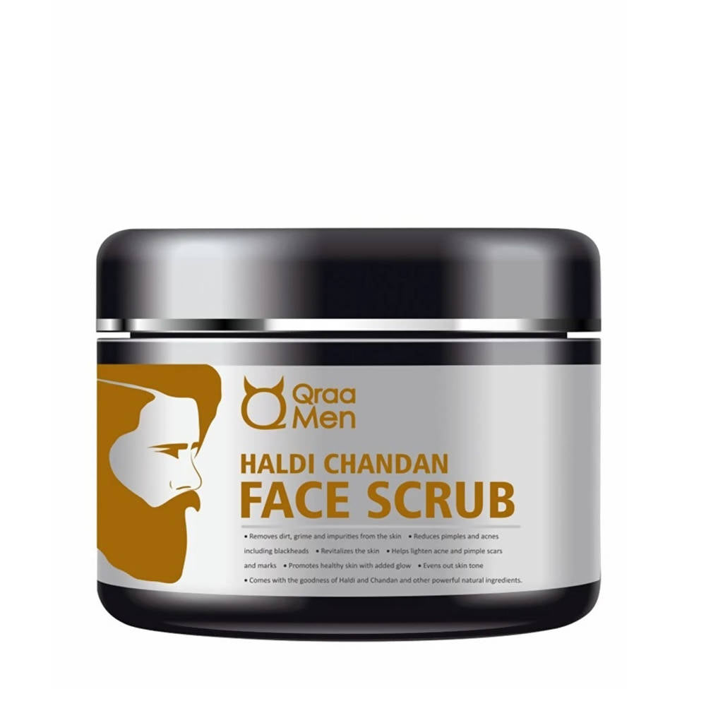 Qraa Men Haldi Chandan Face Scrub | Grocsy