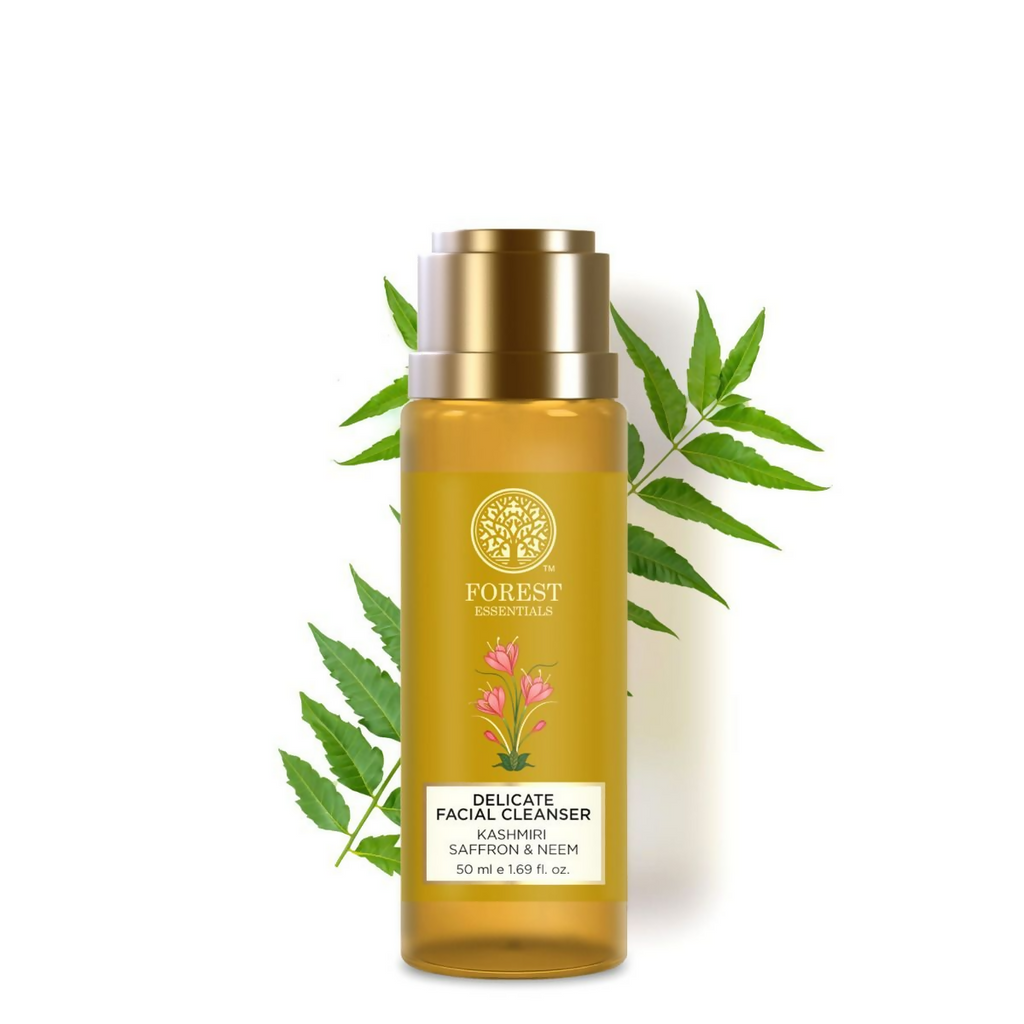 Forest Essentials Delicate Facial Cleanser Kashmiri Saffron & Neem | Grocsy
