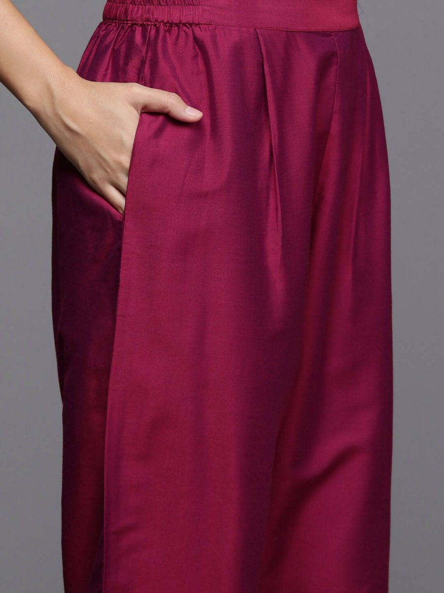 Ahalyaa Women's Traditional wear Kurta Set - Burgundy | Grocsy