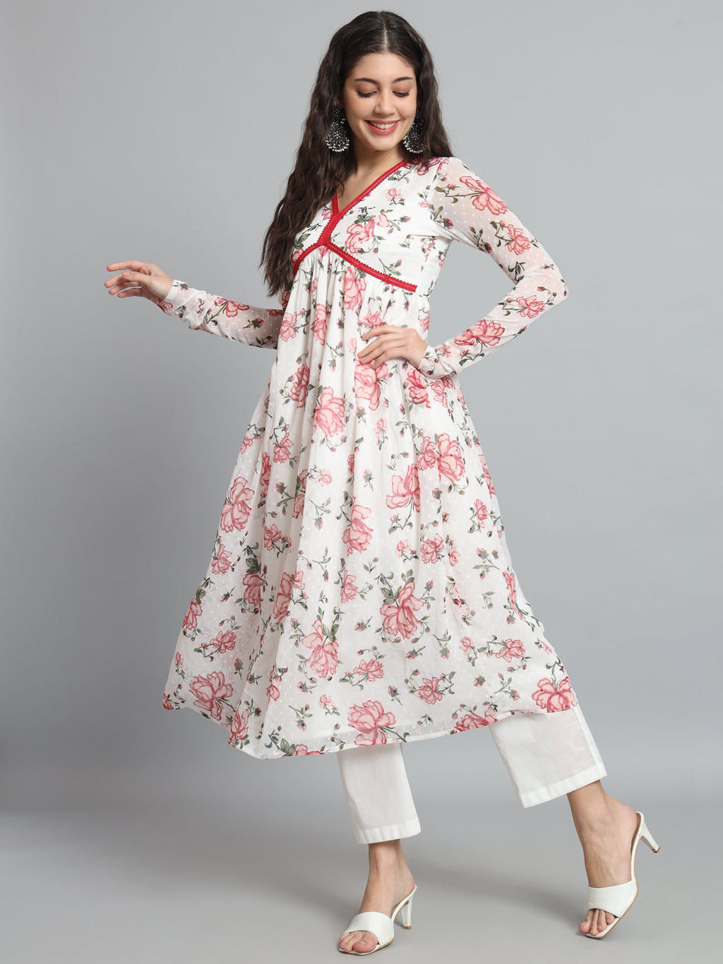 Fab Fashion White Floral Alia Cut Set | Grocsy