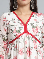 Fab Fashion White Floral Alia Cut Set | Grocsy