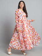 Fab Fashion Tiny Red Floral Gota Anarkali | Grocsy