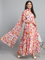 Fab Fashion Tiny Red Floral Gota Anarkali | Grocsy