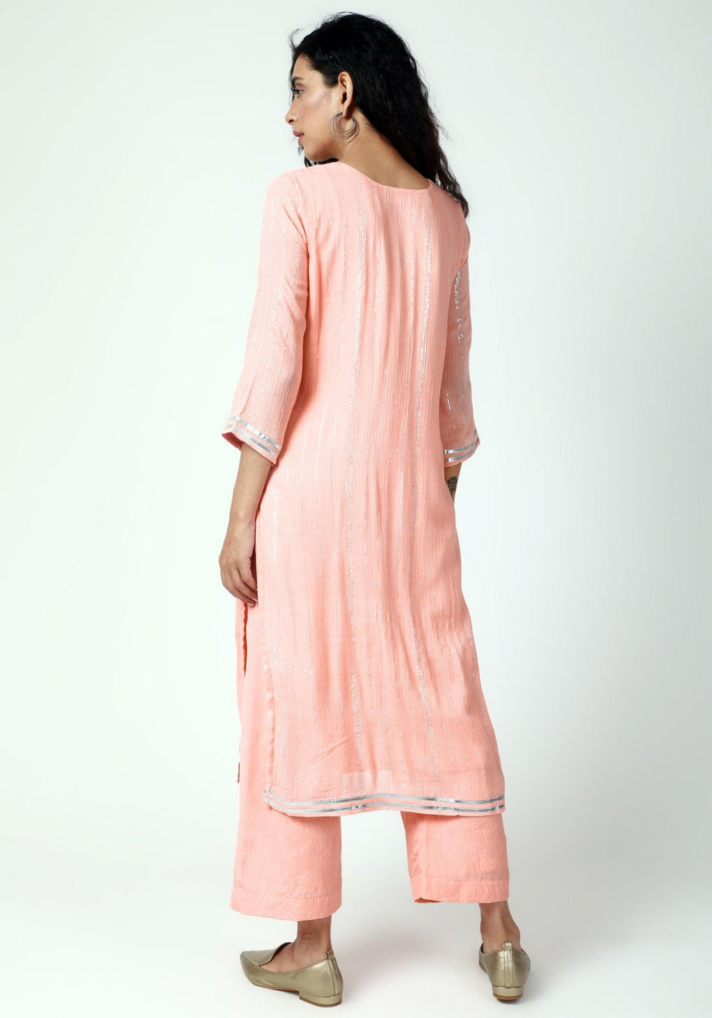 trueBrowns Gota Slit Kurta-Pant-Dupatta | Grocsy