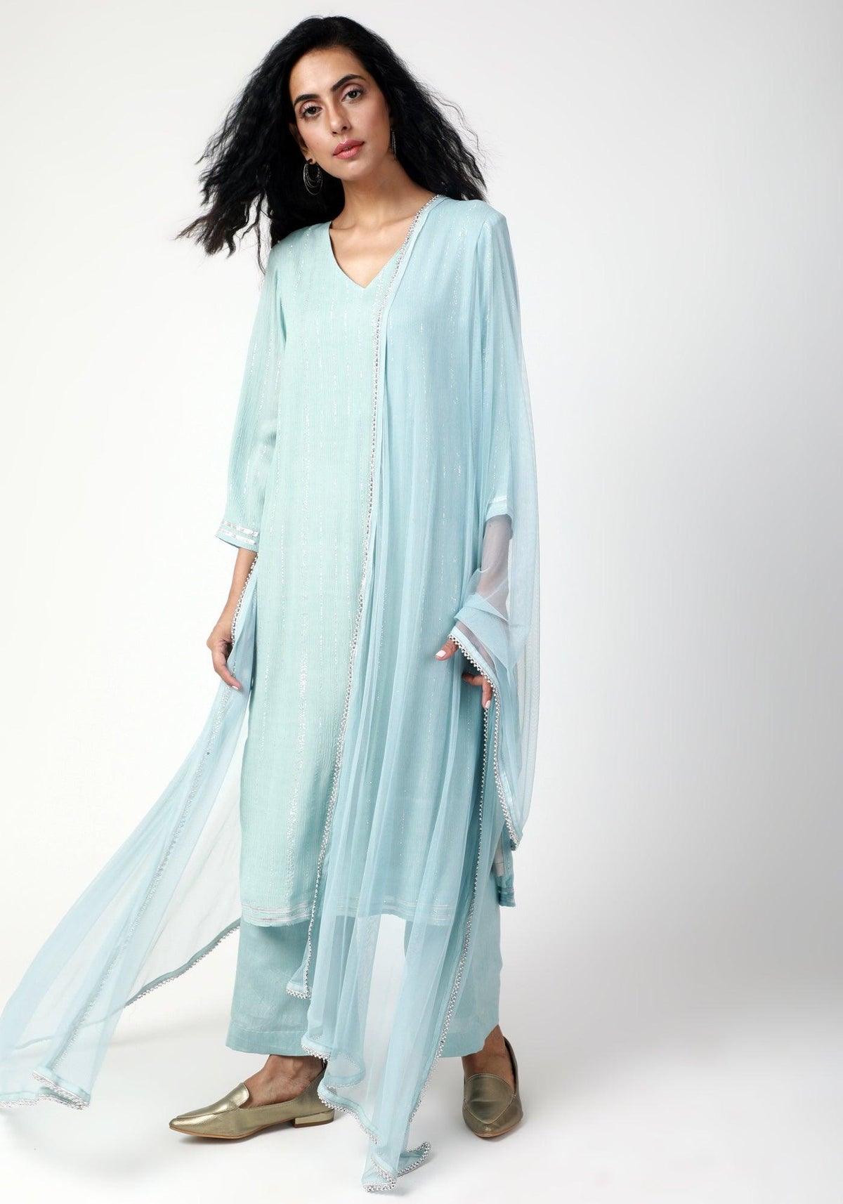 trueBrowns Gota Slit Kurta-Pant-Dupatta | Grocsy