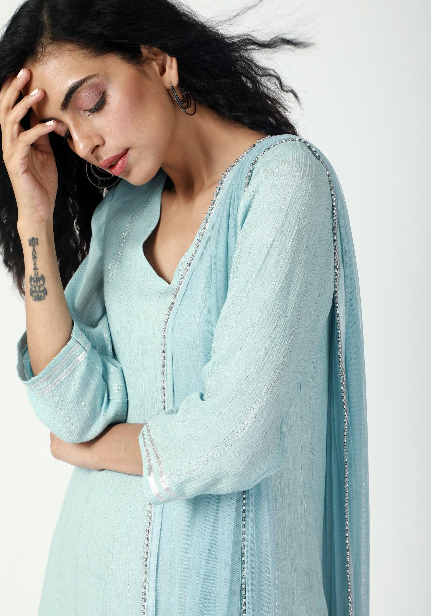 trueBrowns Gota Slit Kurta-Pant-Dupatta | Grocsy