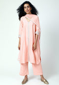 trueBrowns Peach Laced Kurta-Pant-Dupatta | Grocsy