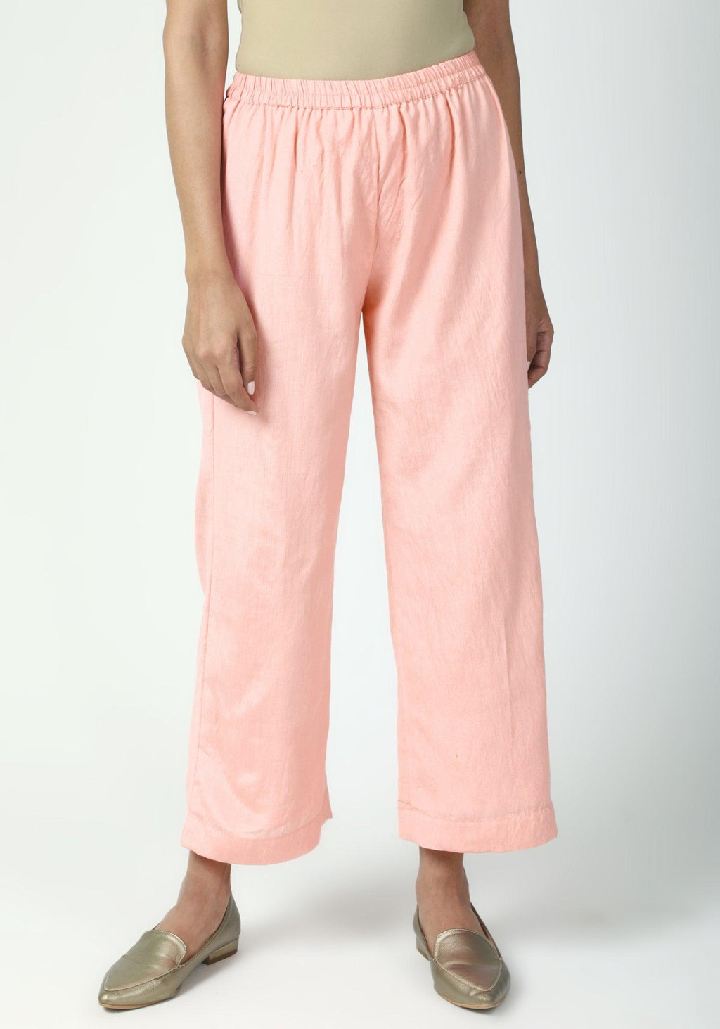trueBrowns Peach Laced Kurta-Pant-Dupatta | Grocsy