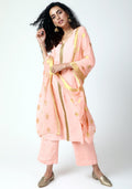 trueBrowns Peach Gota Kurta-Pant-Dupatta | Grocsy