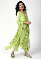 trueBrowns Green Gota Kurta-Pant-Dupatta | Grocsy